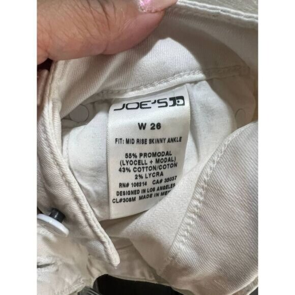 Joe's Jeans‎ Stretchy White Denim Skinny Ankle Jeans 26 - Picture 4 of 4